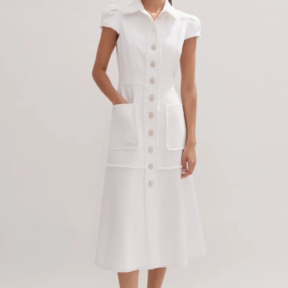 ME+EM Fringed Midi Dress